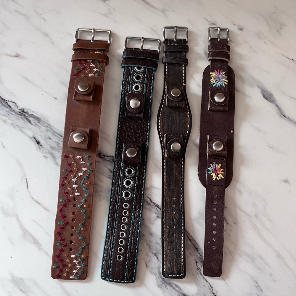 Fossil Leather Women’s Watch Bands Lot of 4
